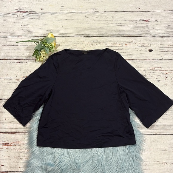 COS Navy Boxy 3/4 Sleeve Batwing Dolman Top - Picture 1 of 7